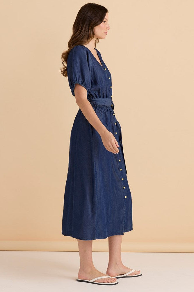 Betty Basics Lee Lyocell Dress (Dark Blue Wash)