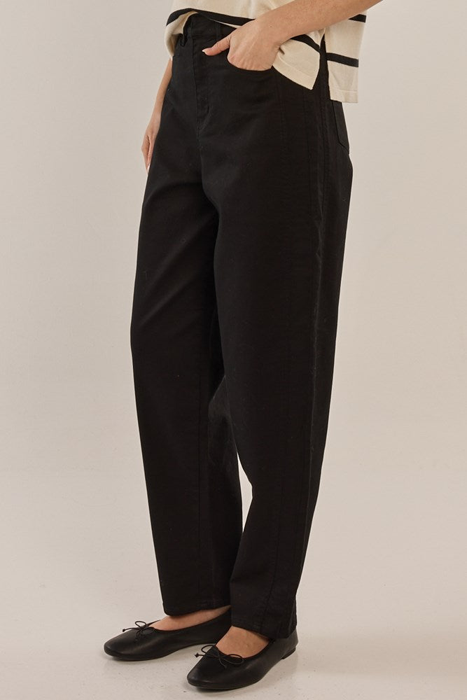 Betty Basics Barrel Leg Chino (Black)