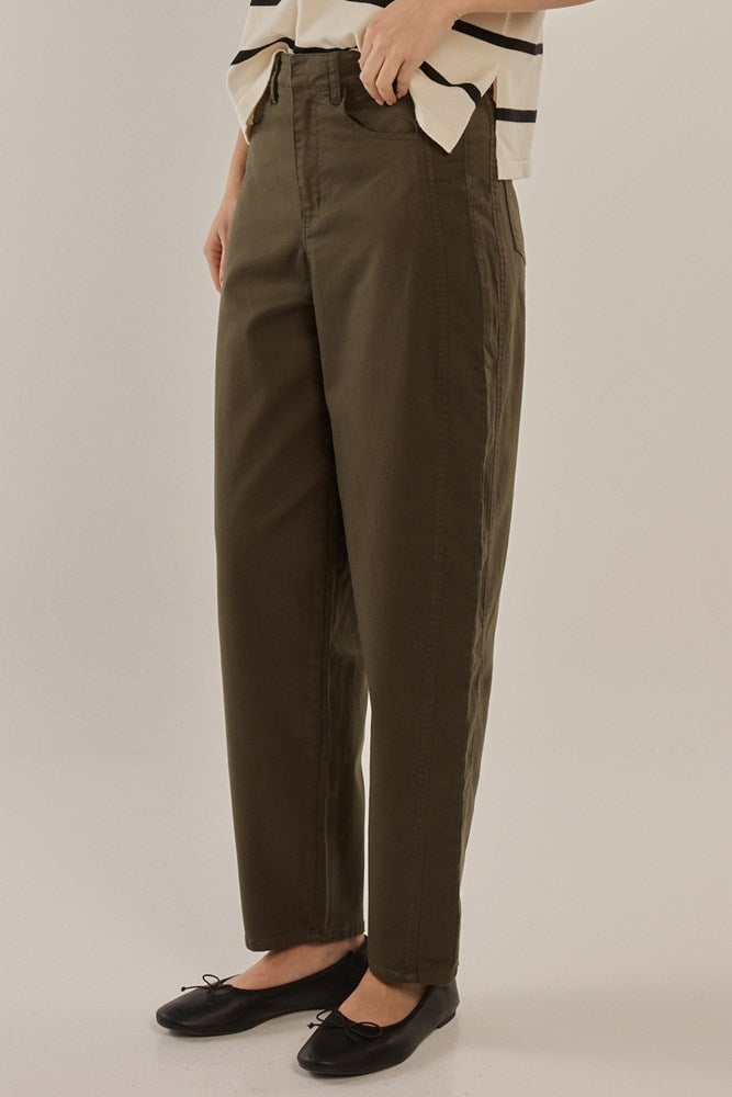 Betty Basics Barrel Leg Chino (Khaki)