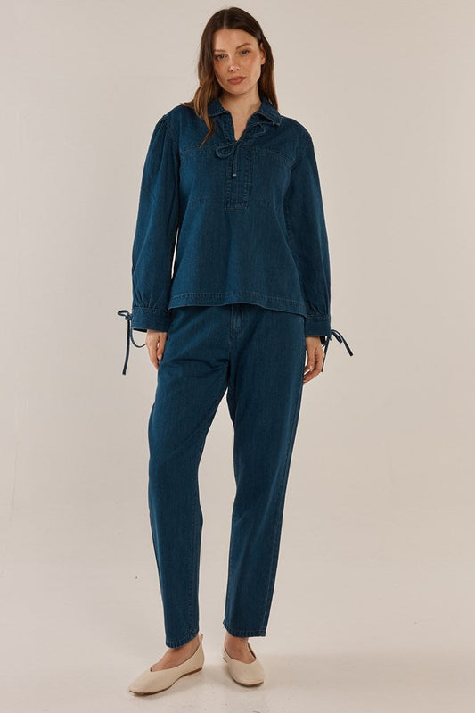 Betty Basics Dubai Blouse (Dark Vintage Wash)