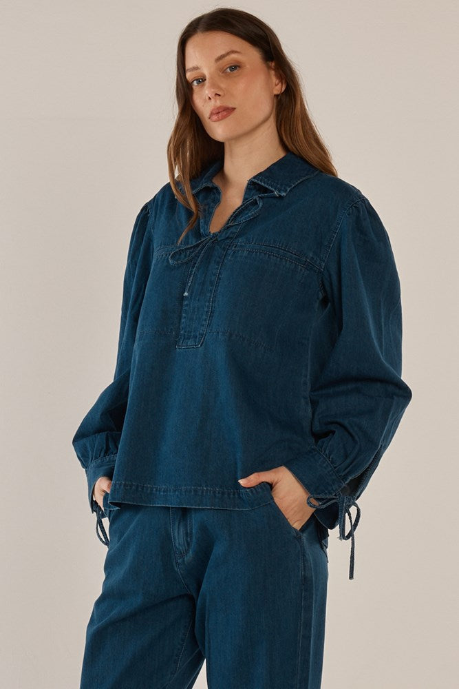 Betty Basics Dubai Blouse (Dark Vintage Wash)