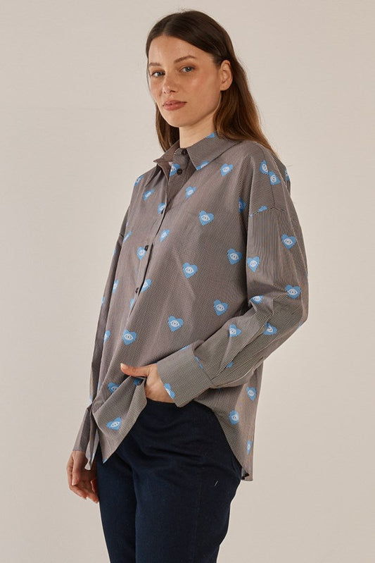 Betty Basics Athena Shirt (Mythology Stripe Print)
