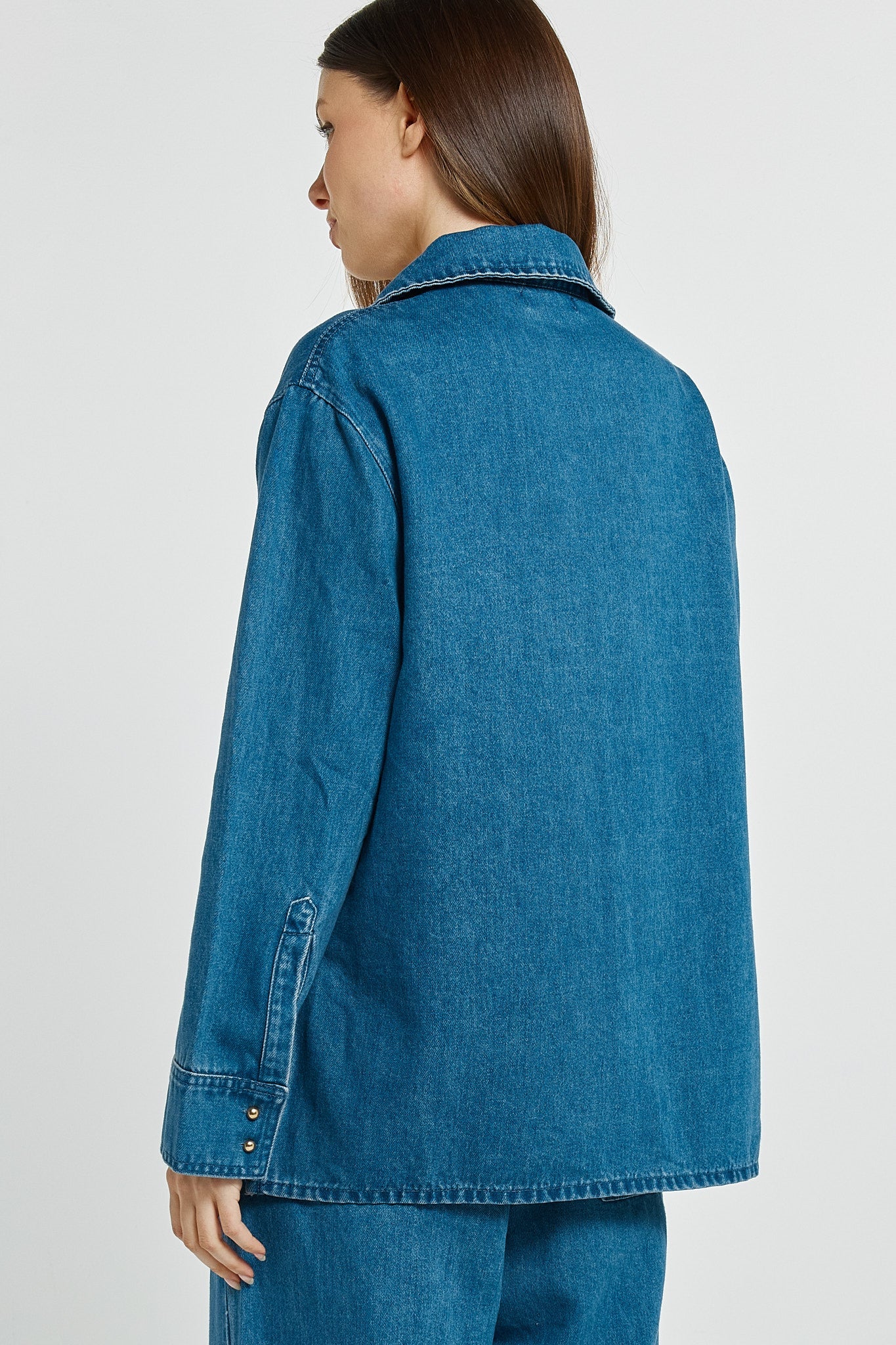 Betty Basics Vespa Denim Shirt (Mid Blue)