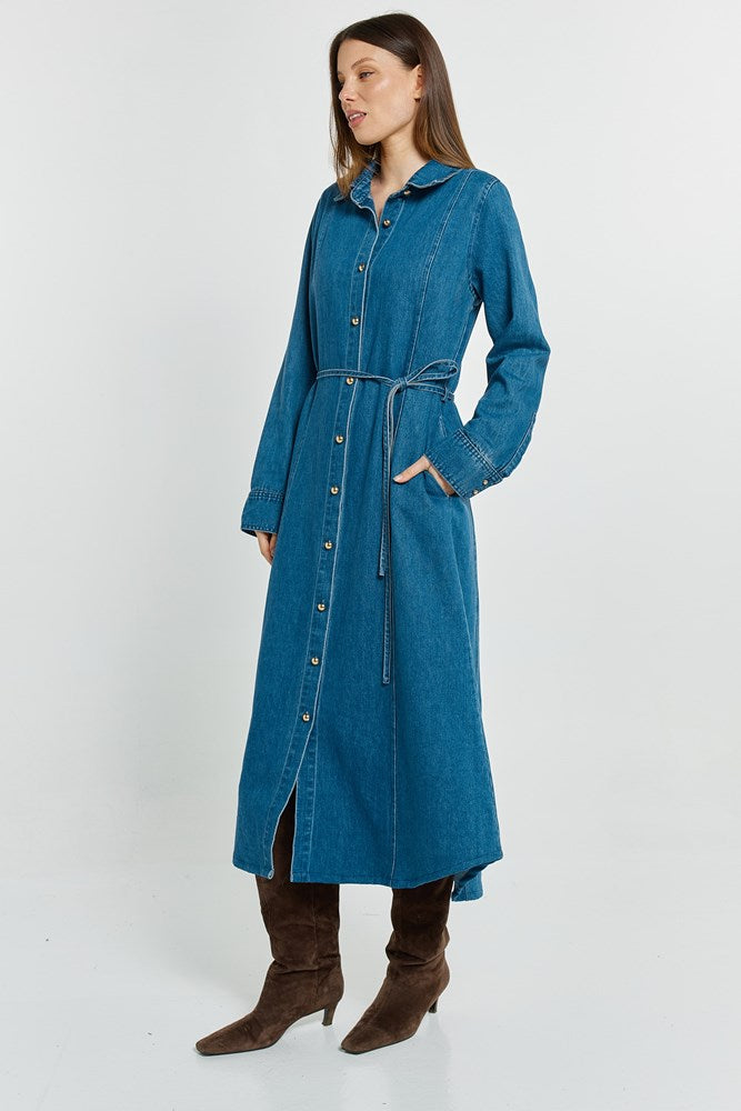 Betty Basics Nico Denim Dress (Mid Blue)