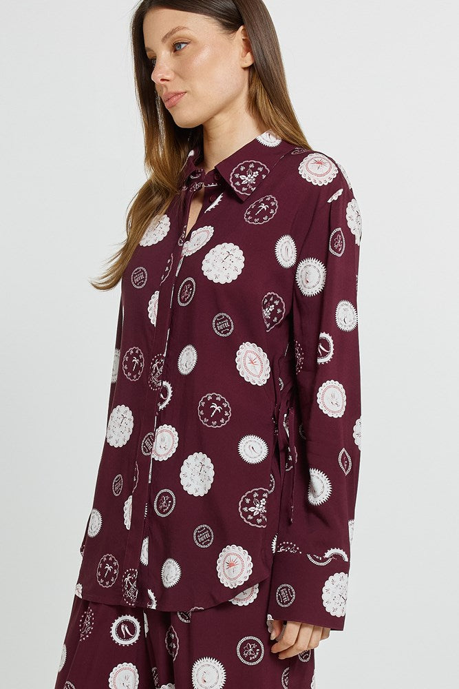 Betty Basics Stamp Tie Shirt (Postage Stamp Print)