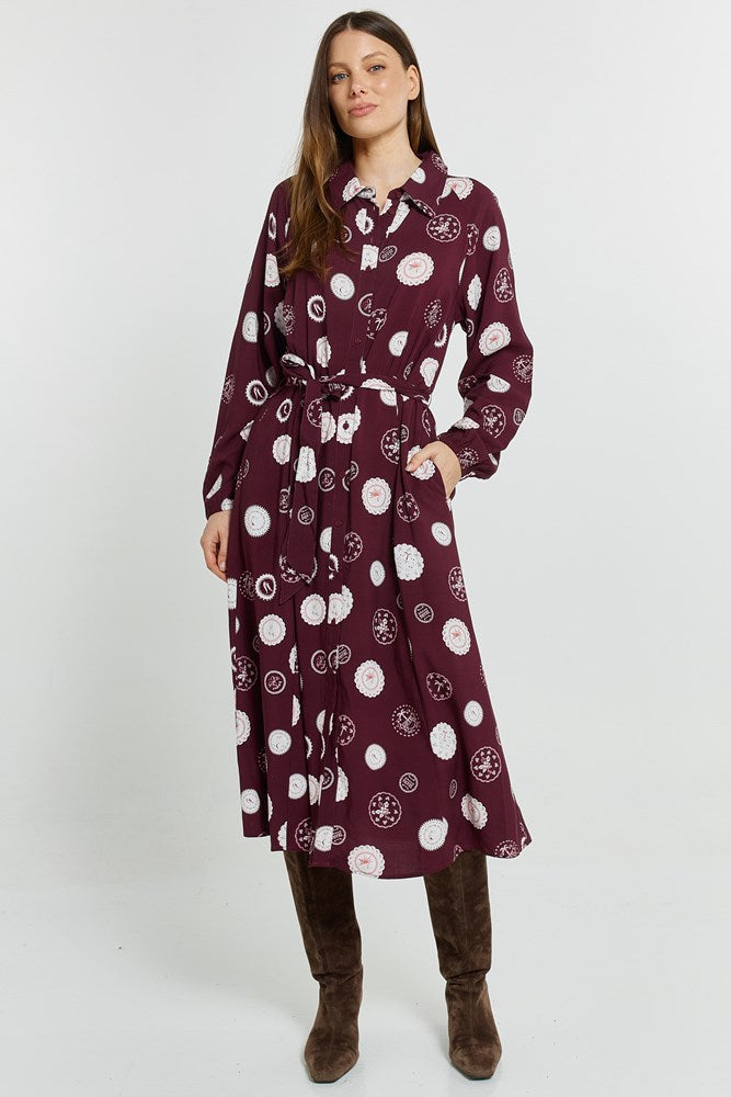 Betty Basics Stamp Shirt Dress (Postage Stamp Print)