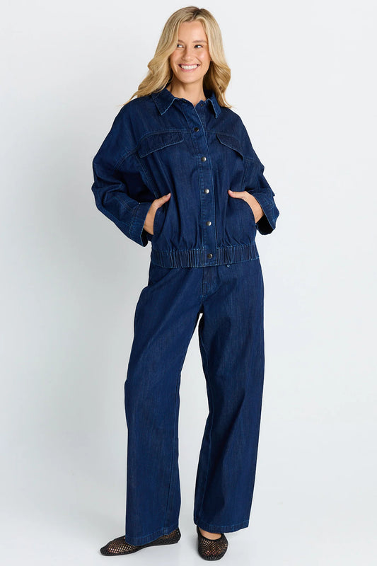 Image of Jeans. Product name - Goldie Jeans Dark Blue in Dark Blue colour by brand - Betty Basics