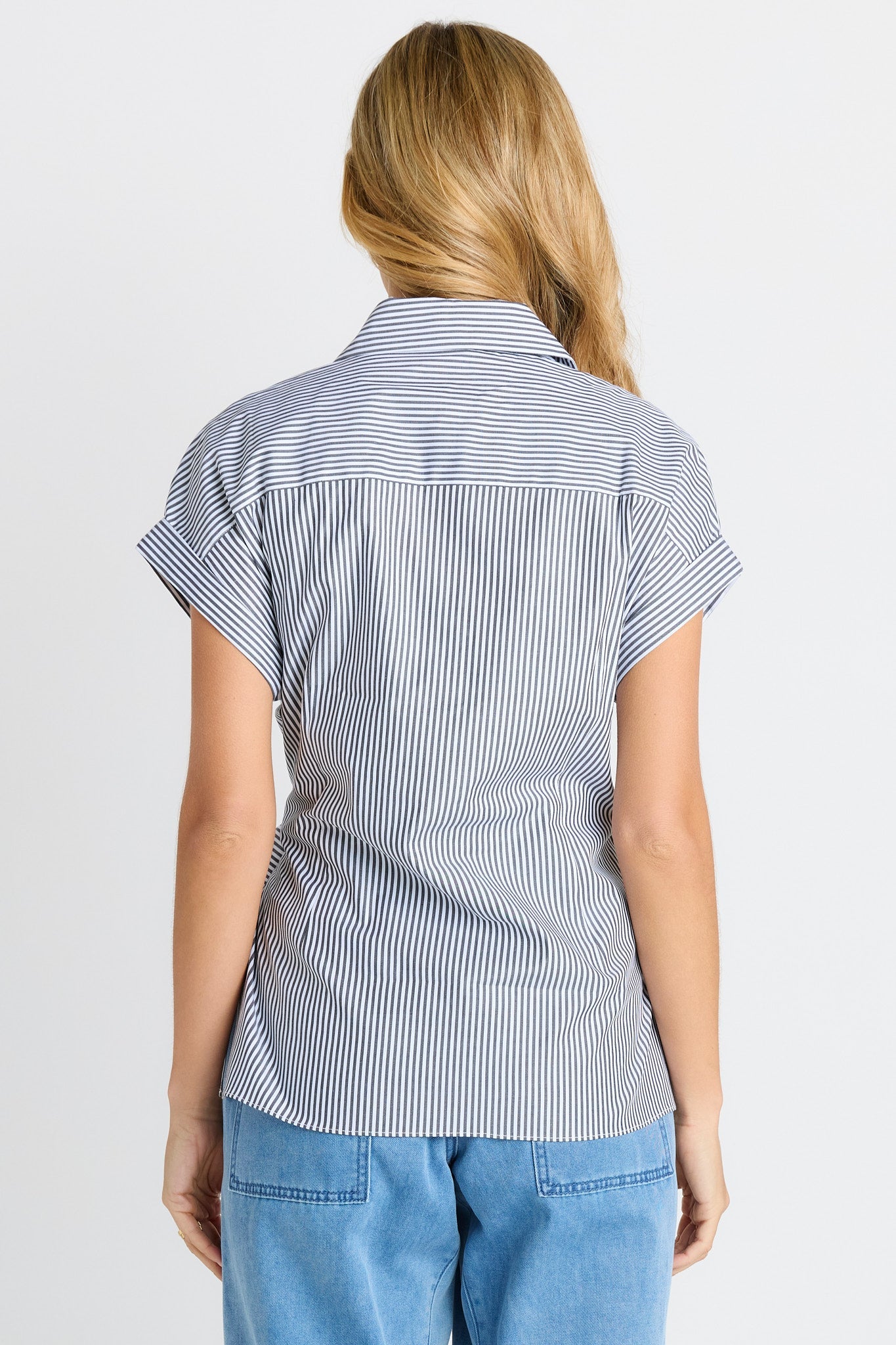 Betty Basics Scout Tie Shirt (Black/White Stripe)