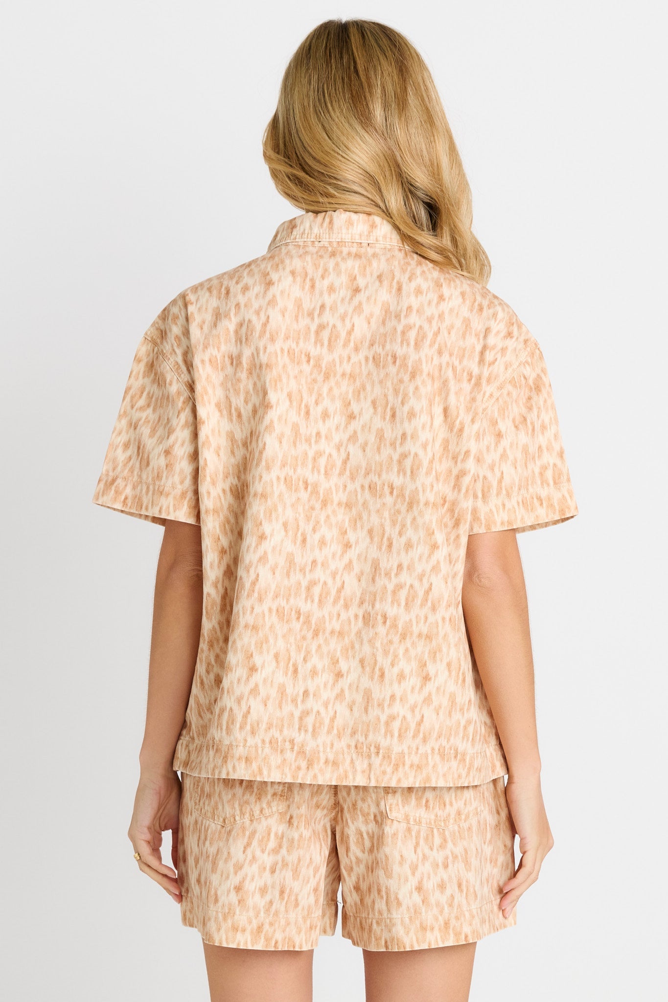 Betty Basics Quinn Cotton Shirt (Ocelot Print)