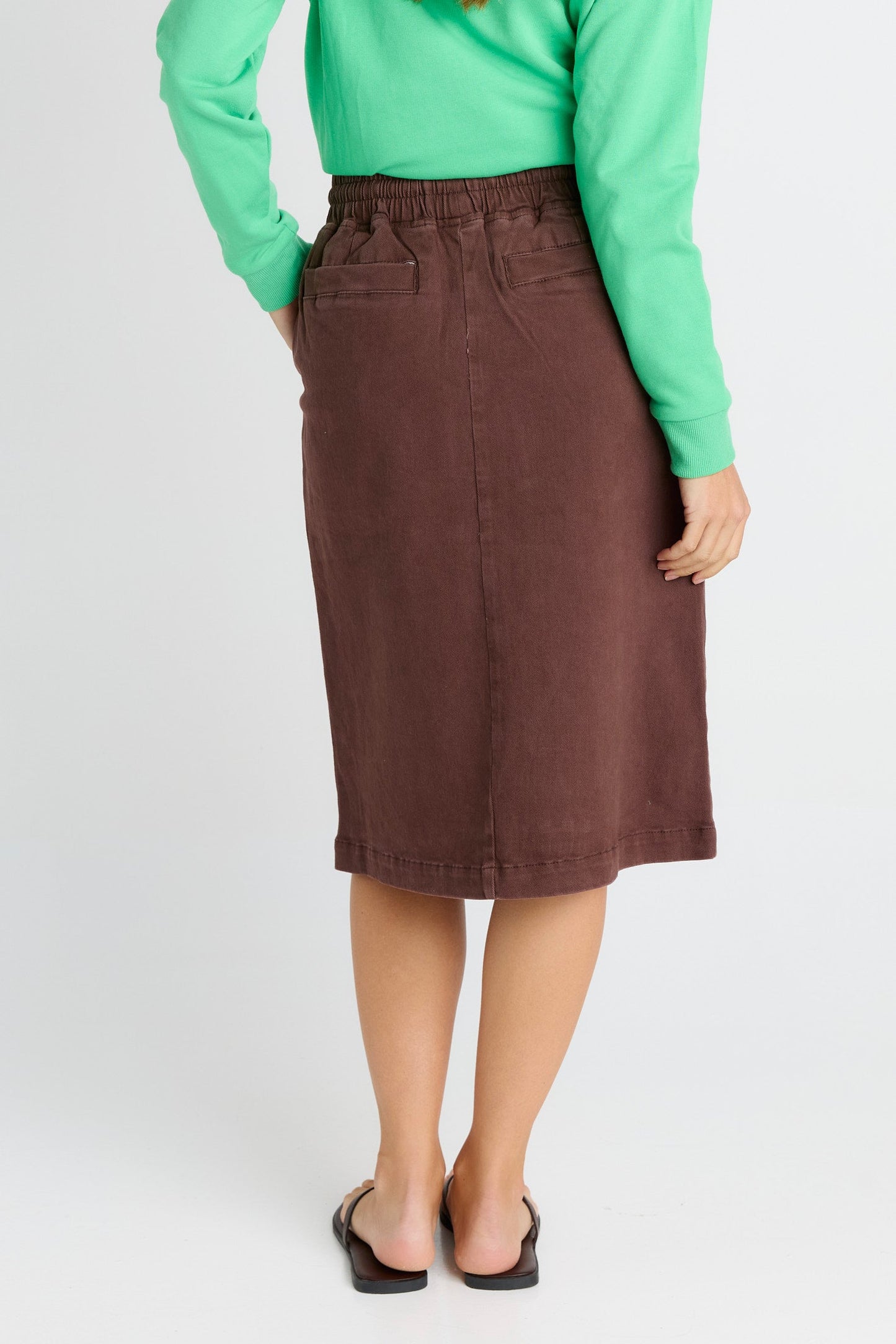 Betty Basics Quinn Cotton Skirt (Chocolate)