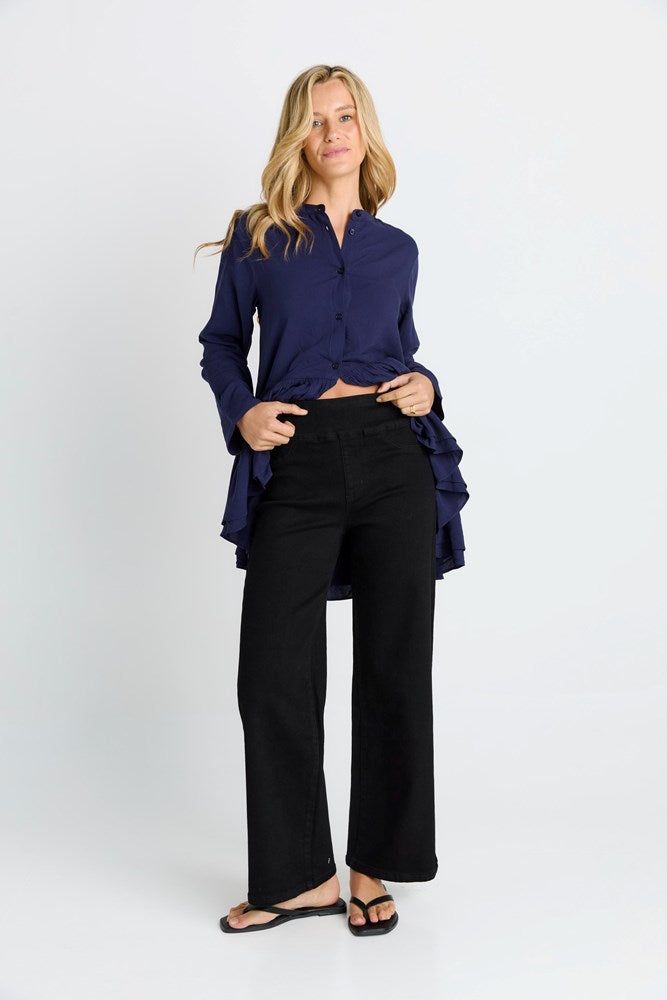 Betty Basics Straight Stretch Jean (Black)