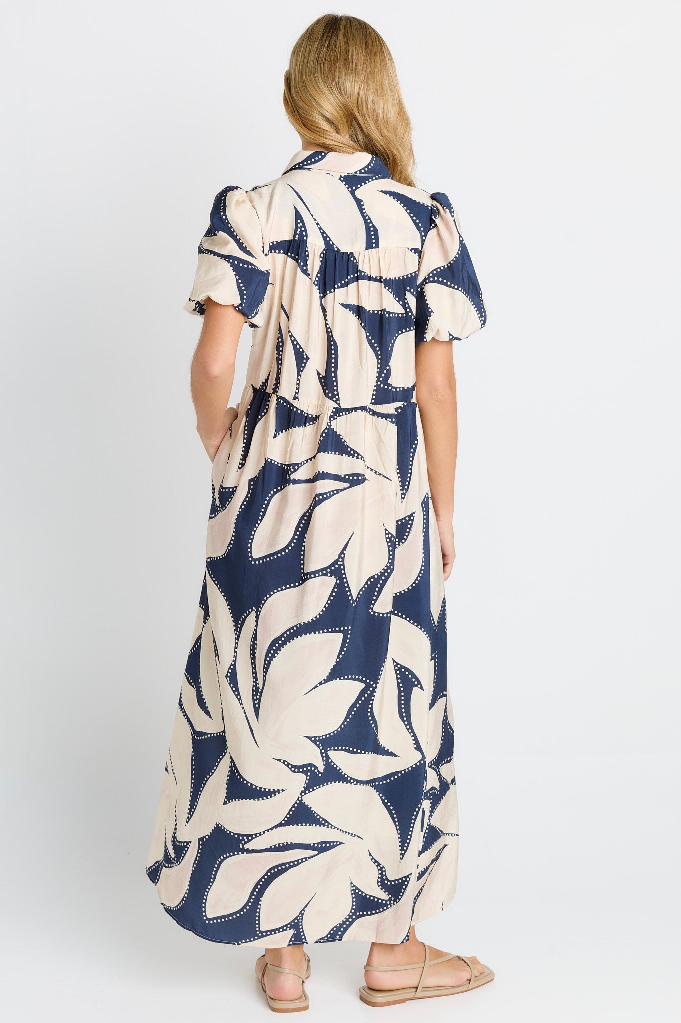 Betty Basics Nova Shirt Dress (Navy Floral Print)