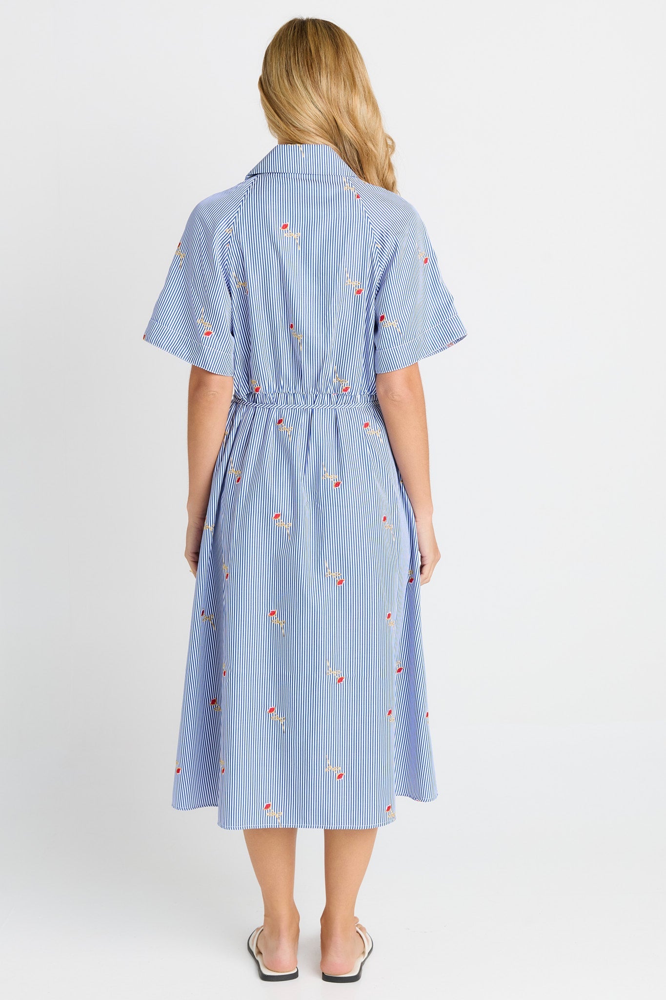 Betty Basics Shelley Shirt Dress (Rose Stripe)