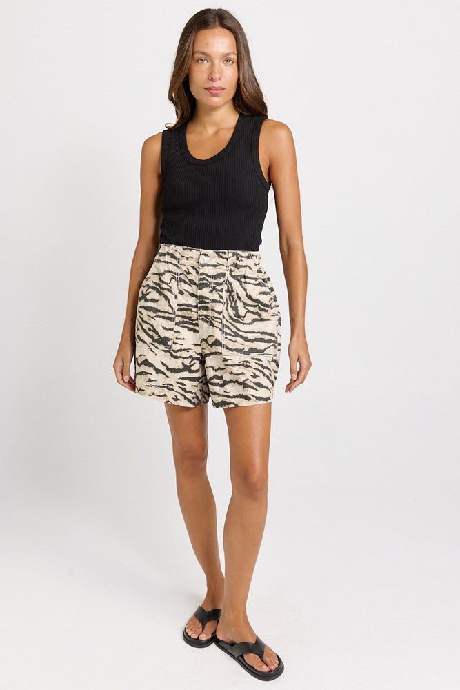 Betty Basics Drew Denim Short (Animal)