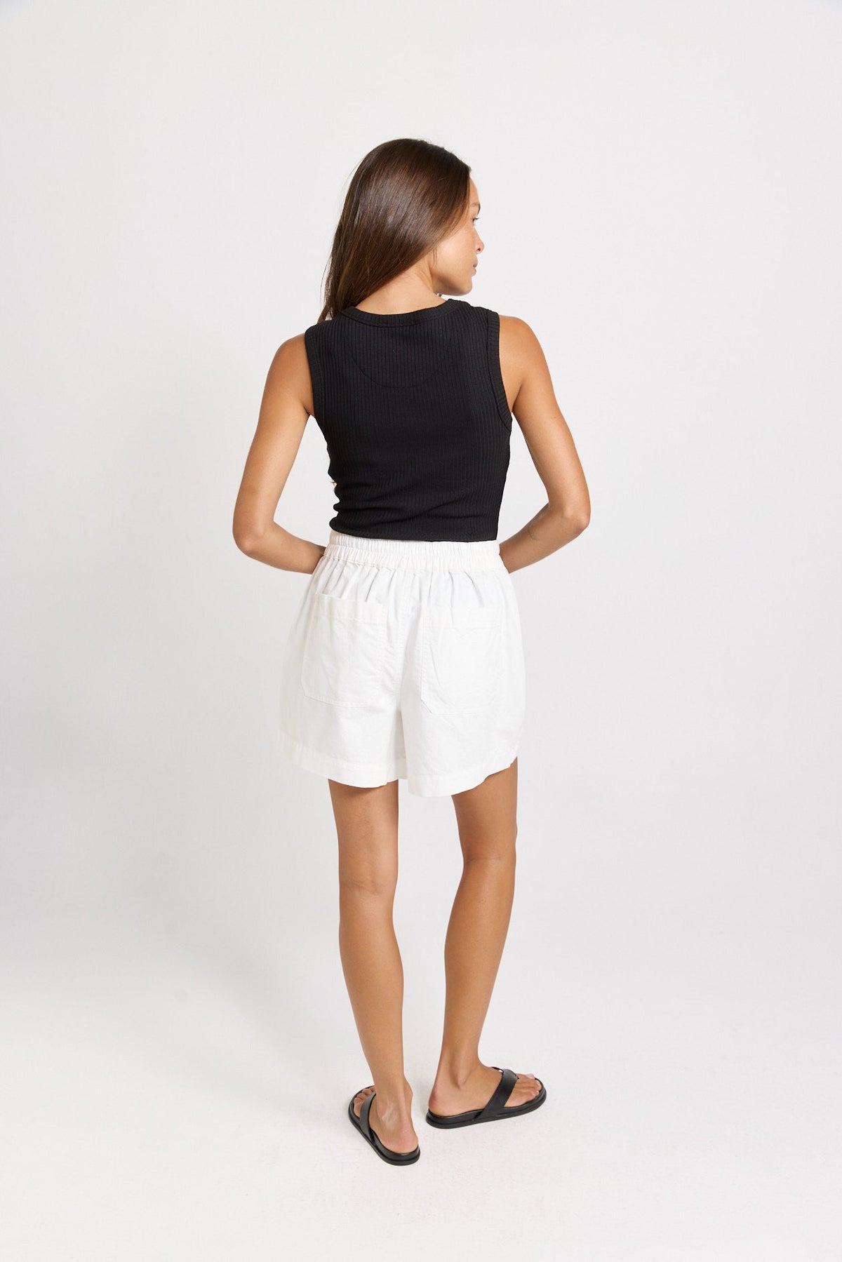 Betty Basics Drew Denim Short (White)
