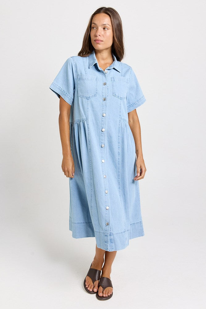 Betty Basics Willow Denim Shirt Dress (Medium Wash)