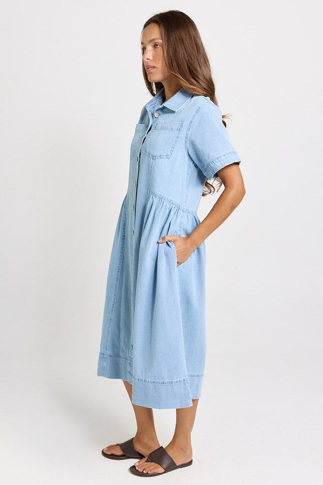 Betty Basics Willow Denim Shirt Dress (Medium Wash)