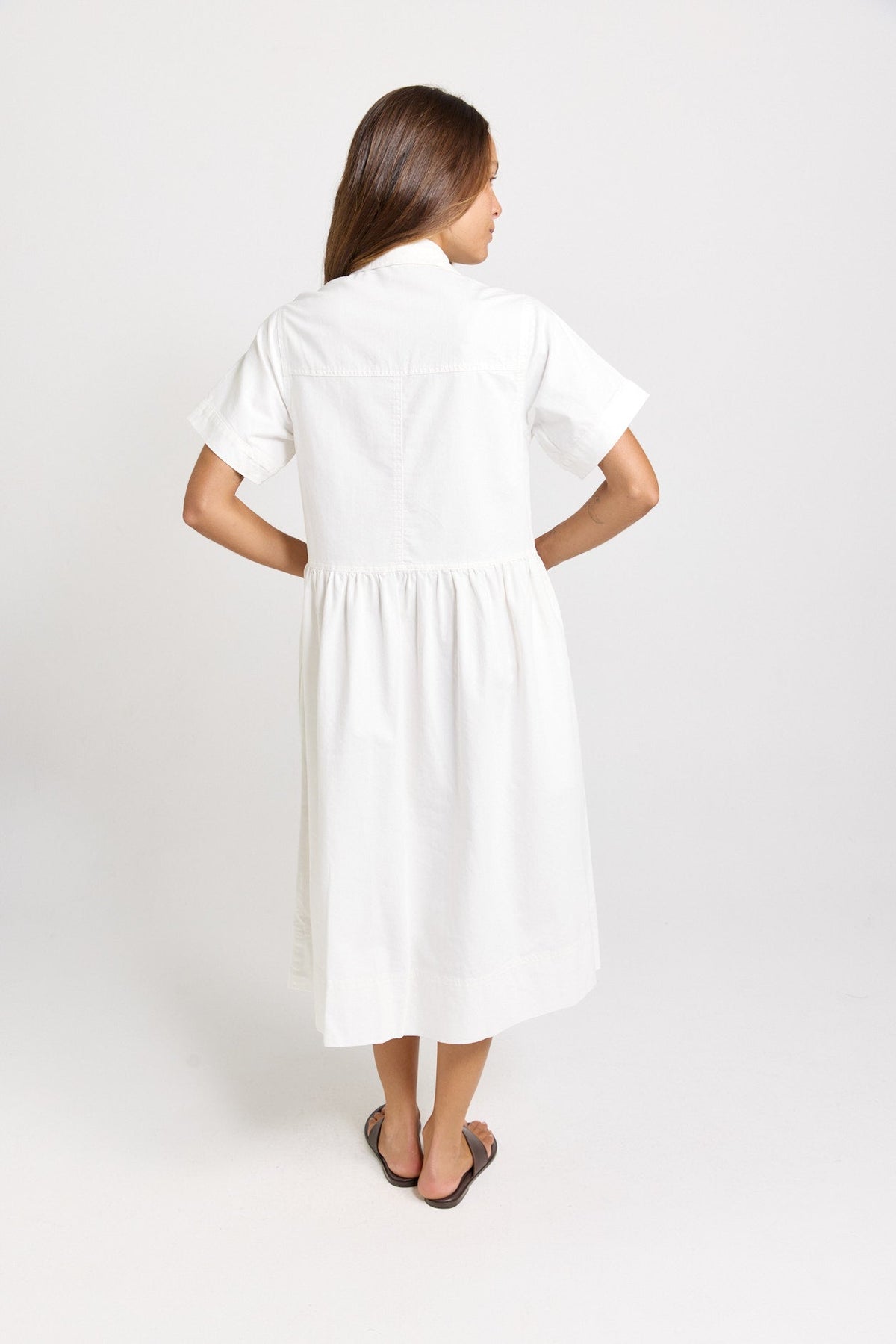 Betty Basics Willow Denim Shirt Dress (White)