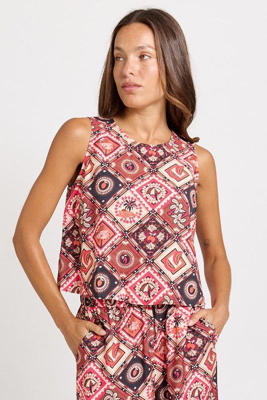 Betty Basics Coco Shell Tank (Coco Print)