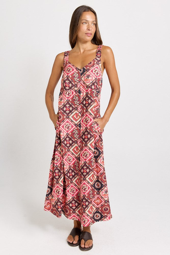 Betty Basics Sunset Tiered Maxi Dress (Coco Print)