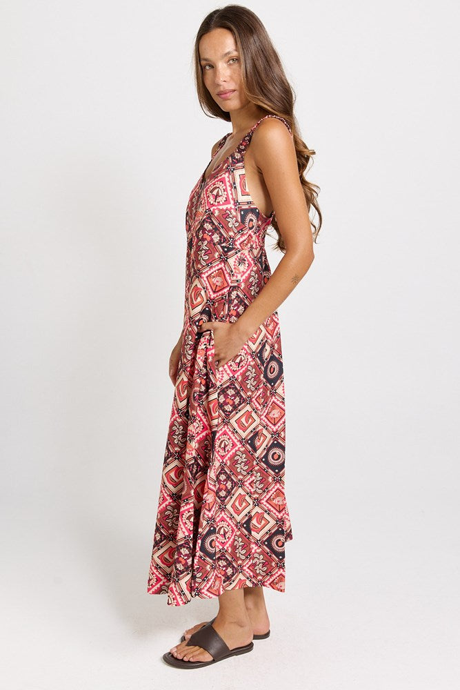 Betty Basics Sunset Tiered Maxi Dress (Coco Print)