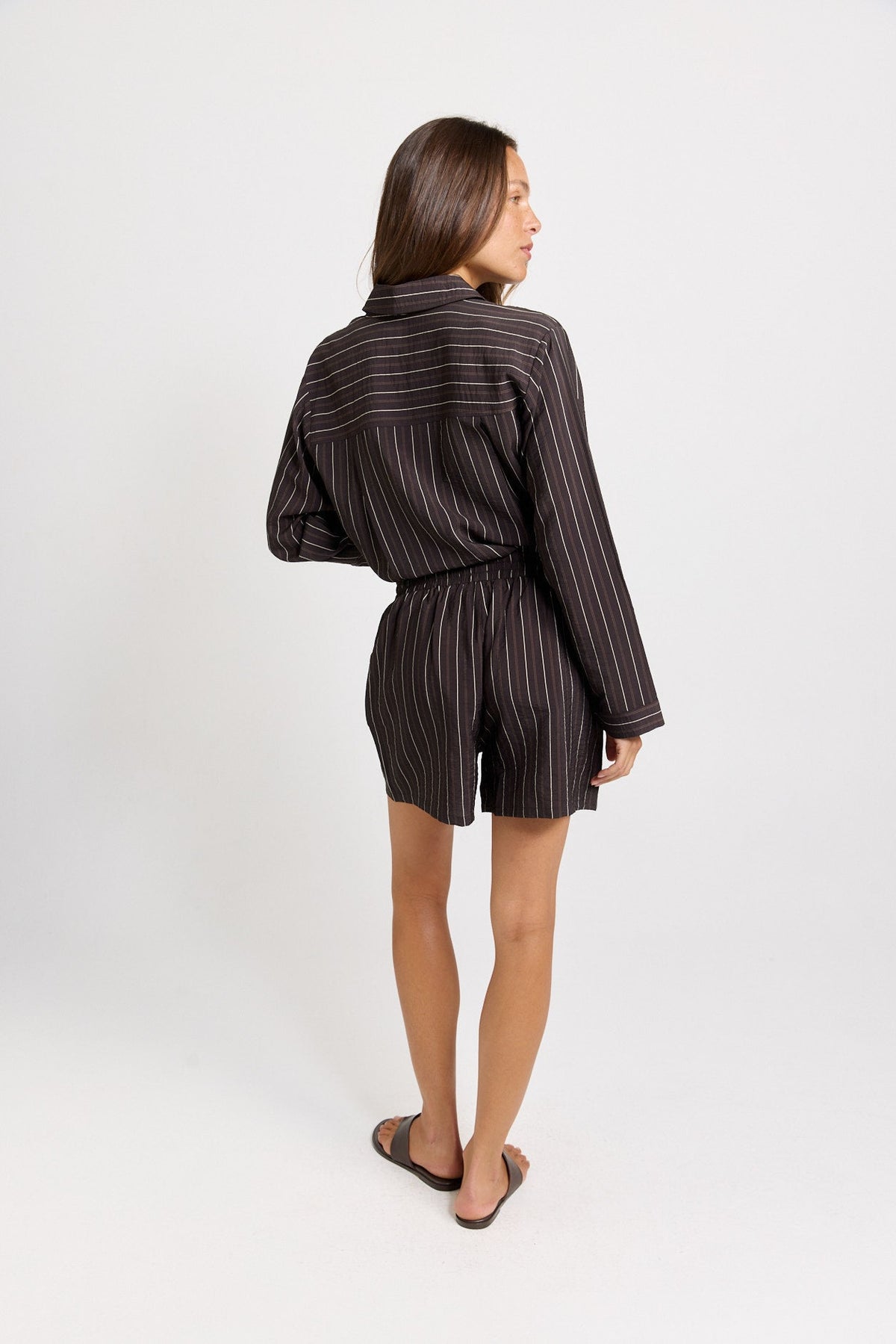 Betty Basics Sorrento Relaxed Short (Brown Stripe)