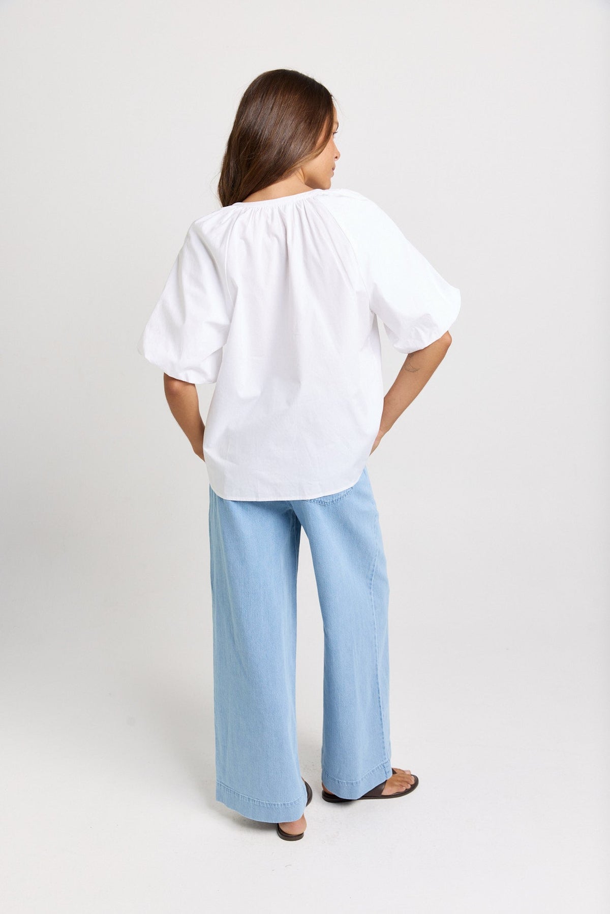 Betty Basics Bronte Cotton Blouse (White)