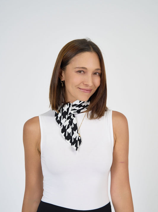 Image of Scarves & Shawls. Product name - Benni Bamboo Scarf Houndstooth in Houndstoth colour by brand - Lou Lou