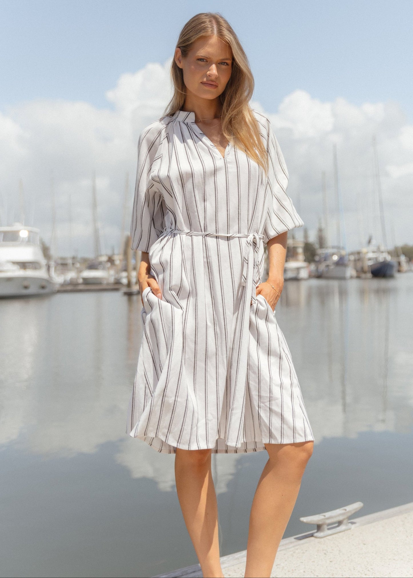 Image of Dresses. Productname: Betty Basics Jenna Dress Black/White Stripe in Black/White Stripe colour by brand - Betty Basics