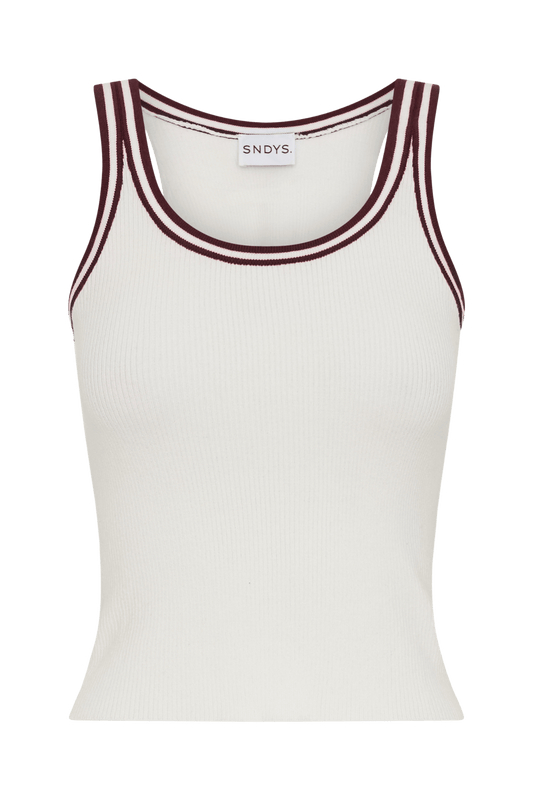 SNDYS BEX RIB TANK (White/Cherry)