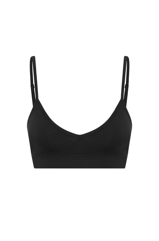 Image of a model wearing Tops. Product name - Jéan Bralette in Black colour by brand - With Jéan