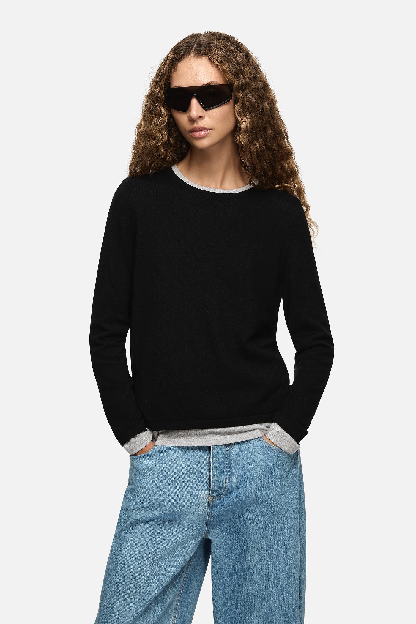 Blanca Studio Amber Layered Sweater (Black)