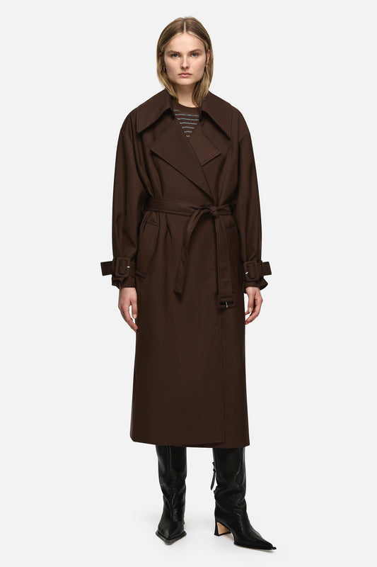 Image of Jackets. Product name - Anne Trench Brown in Brown colour by brand - Blanca Studio
