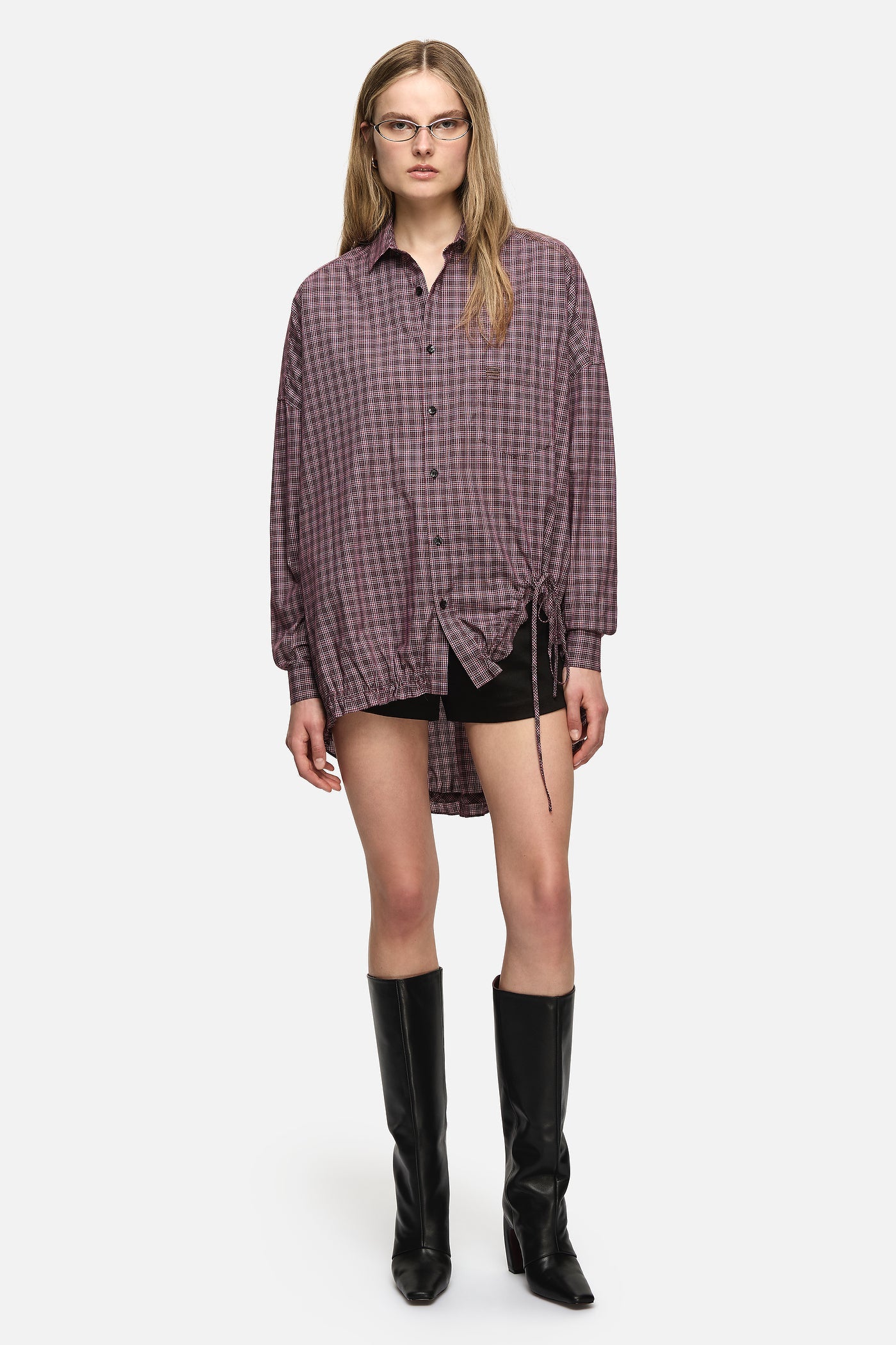 Image of Shirts. Product name - Athena Shirt Burgandy in Burgandy colour by brand - Blanca Studio