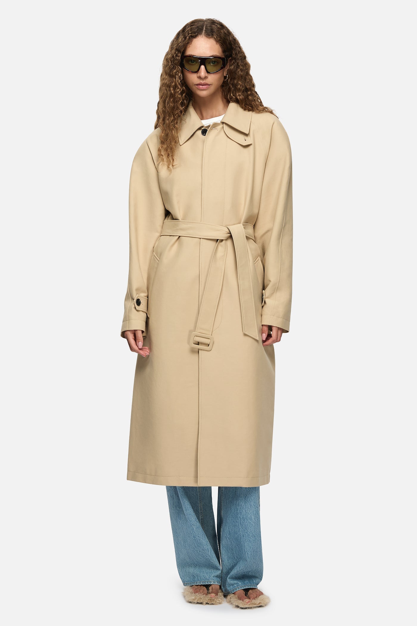 Image of Jackets. Product name - Aurora Trench Cream in Cream colour by brand - Blanca Studio