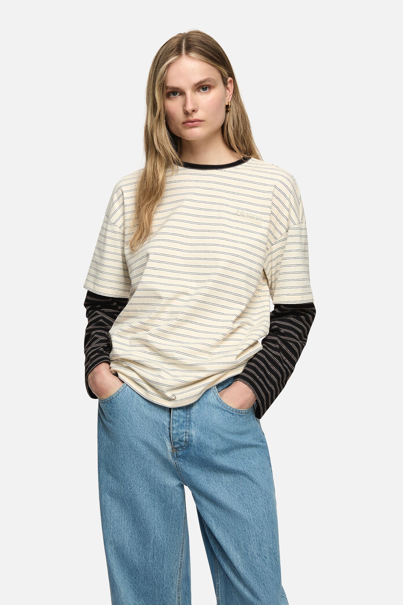 Image of T-Shirts. Product name - Faro Tee Cream in Cream colour by brand - Blanca Studio