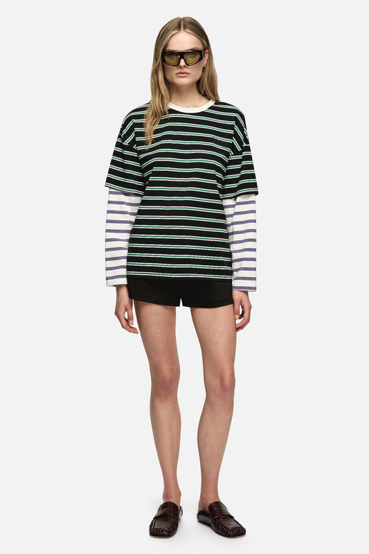Image of T-Shirts. Product name - Faro Tee Black in Black colour by brand - Blanca Studio