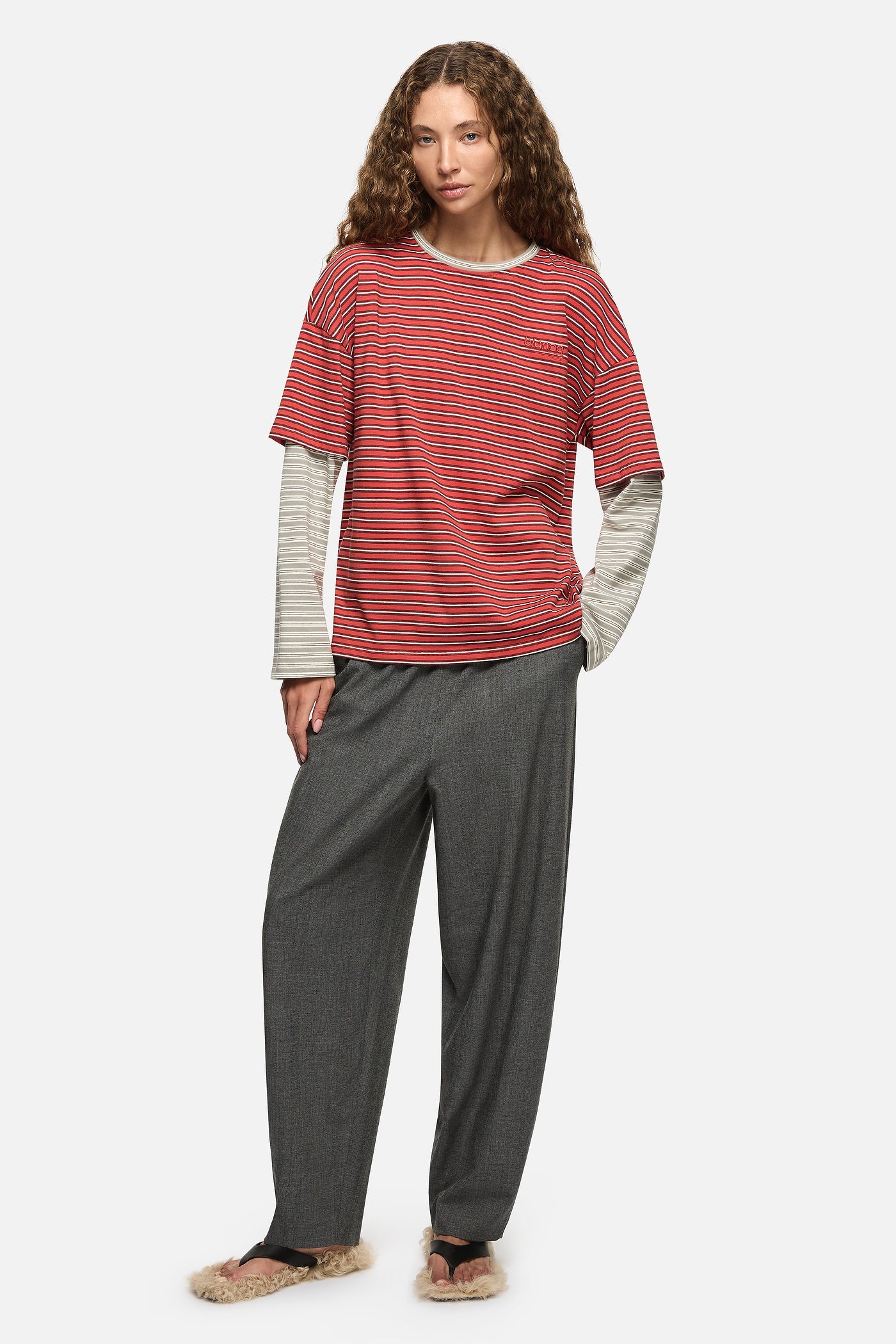 Image of T-Shirts. Product name - Faro Tee Red in Red colour by brand - Blanca Studio