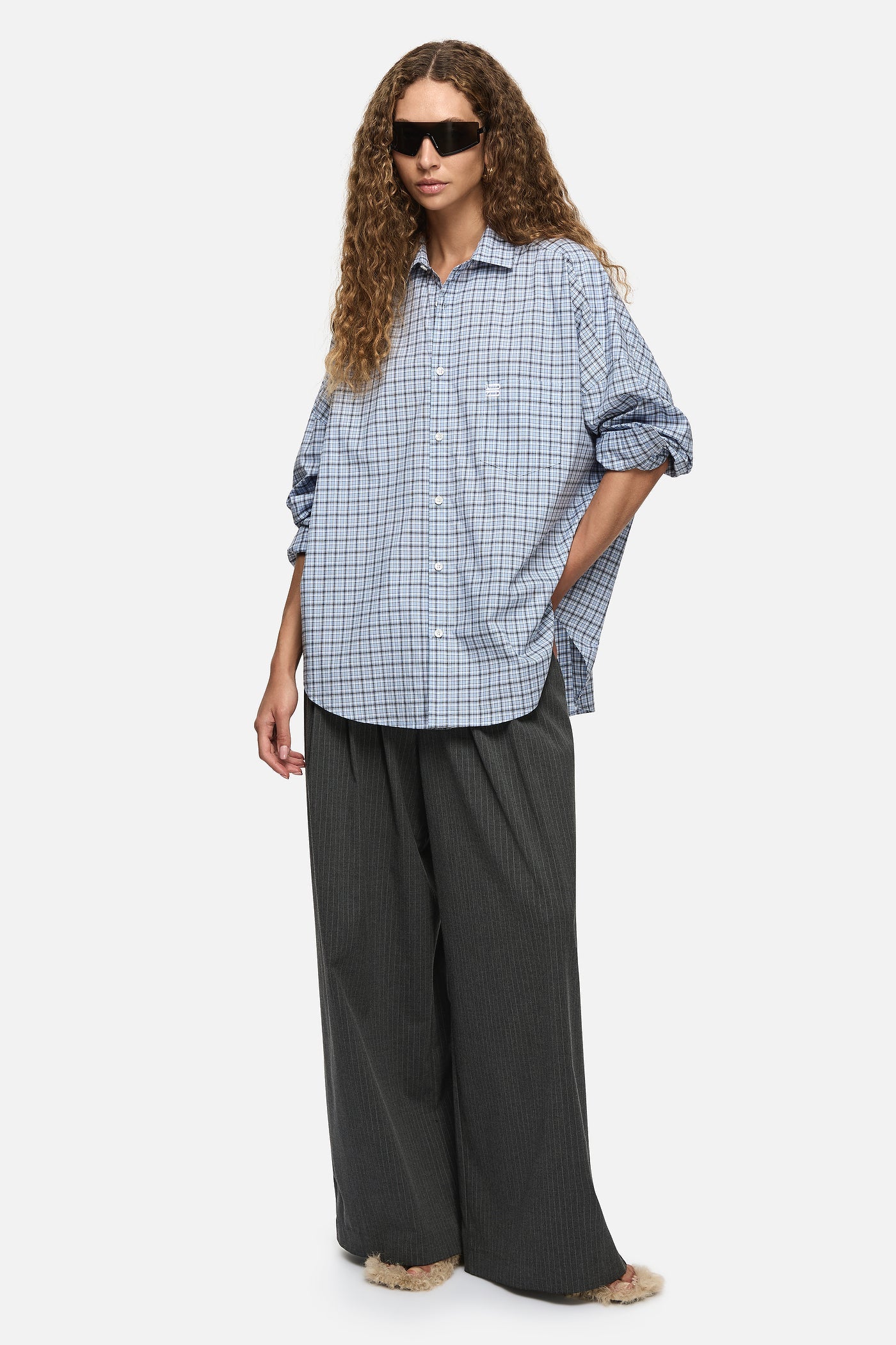 Image of Shirts. Product name - Florence Shirt Blue in Blue colour by brand - Blanca Studio