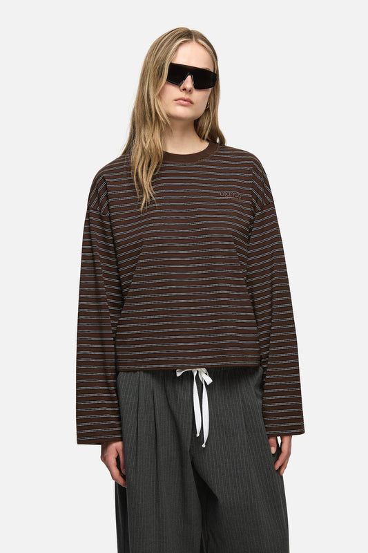 Image of T-Shirts. Product name - Hana Tee Brown in Brown colour by brand - Blanca Studio
