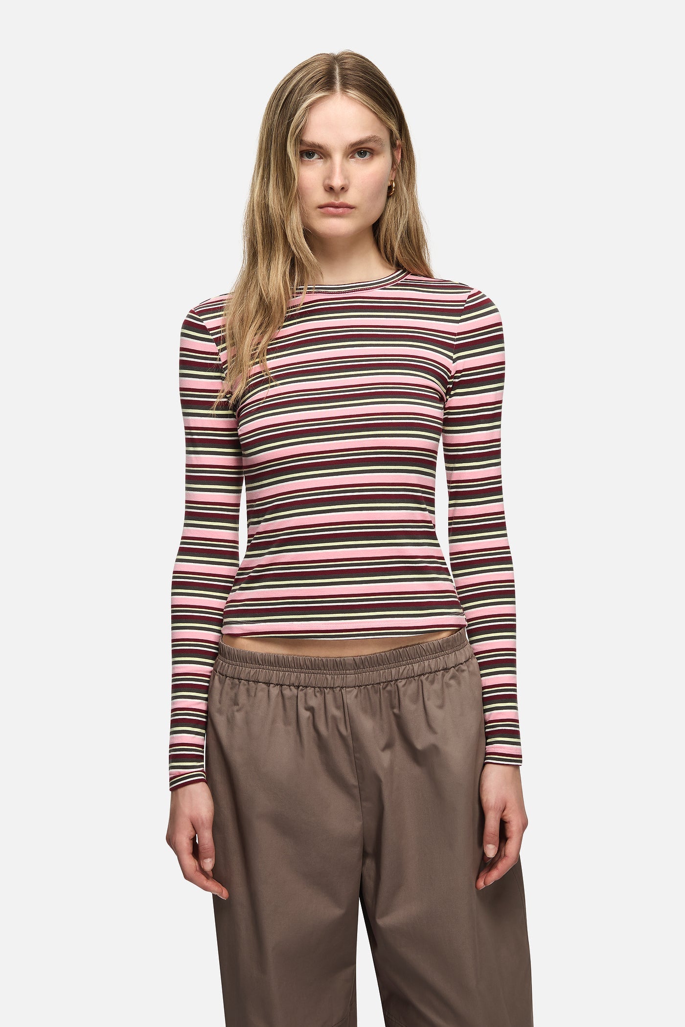 Image of T-Shirts. Product name - Penny Tee Burgandy in Burgandy colour by brand - Blanca Studio
