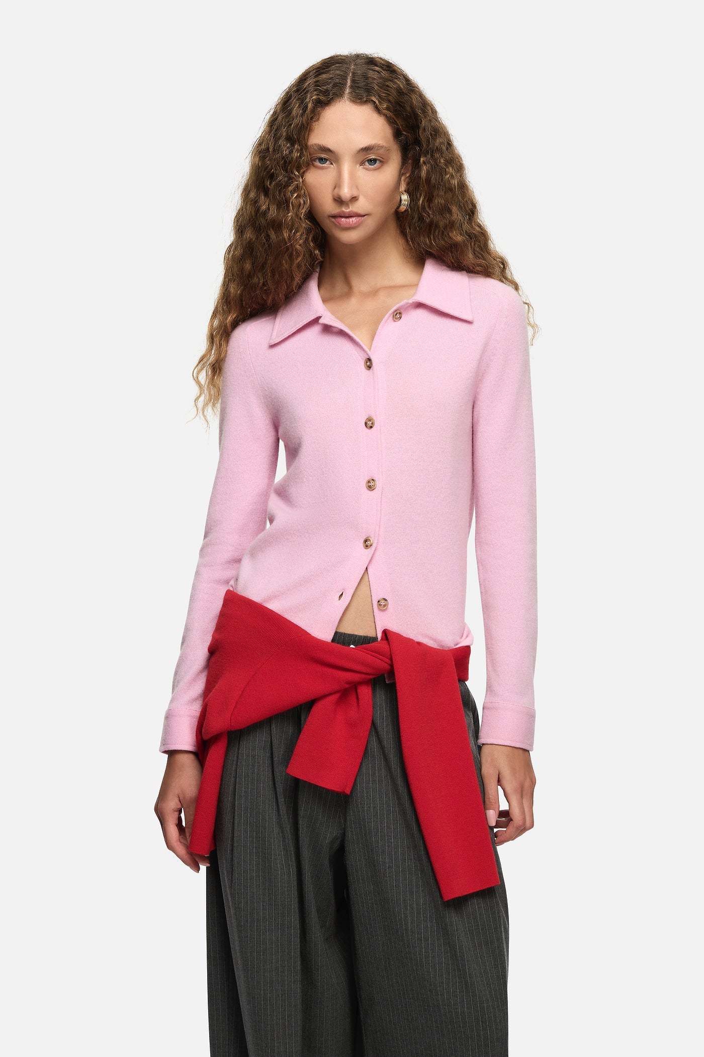Image of Jackets. Product name - Rumi Cardigan Pink in Pink colour by brand - Blanca Studio