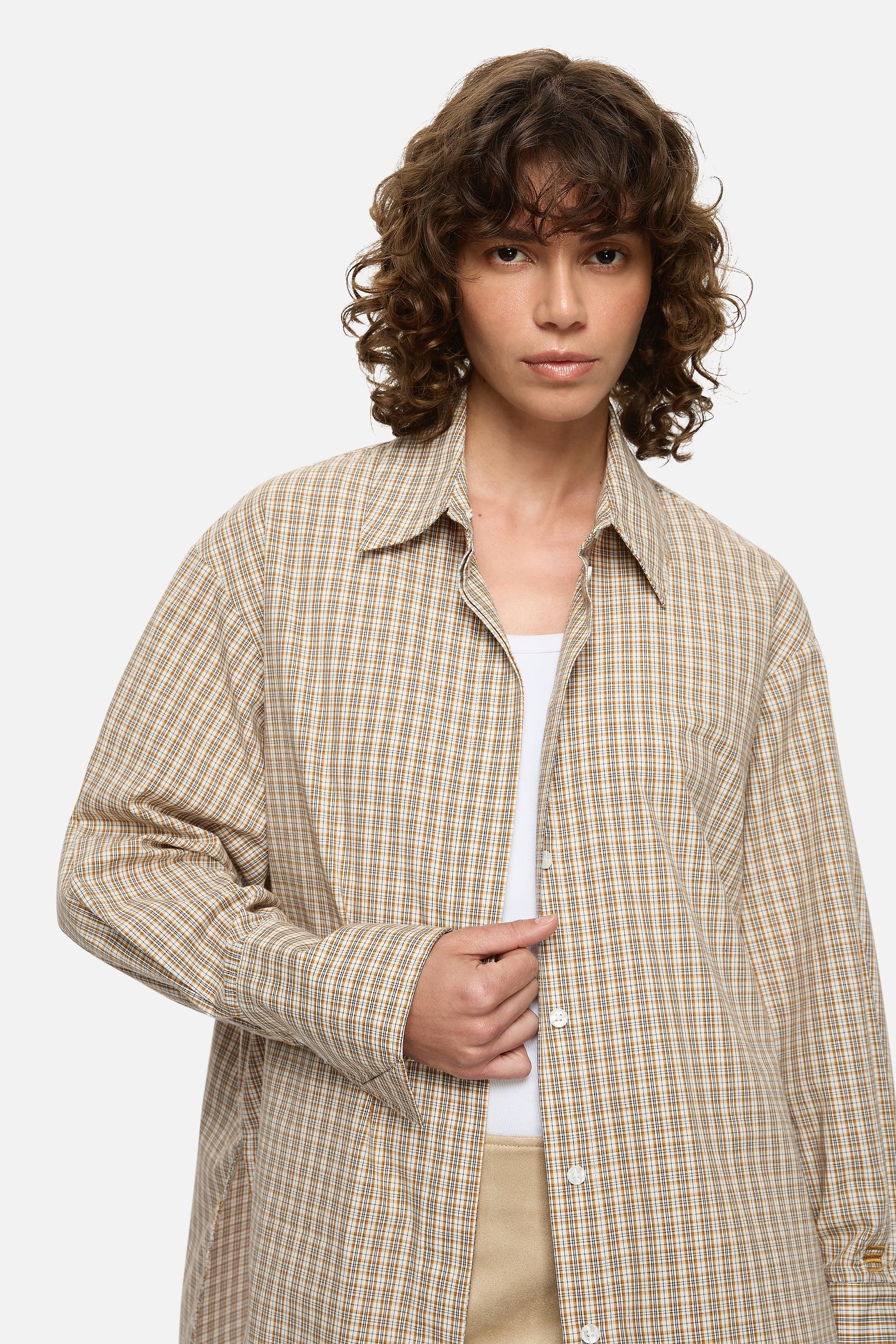 Image of Shirts. Product name - Bond Shirt Cream in Cream colour by brand - Blanca Studio