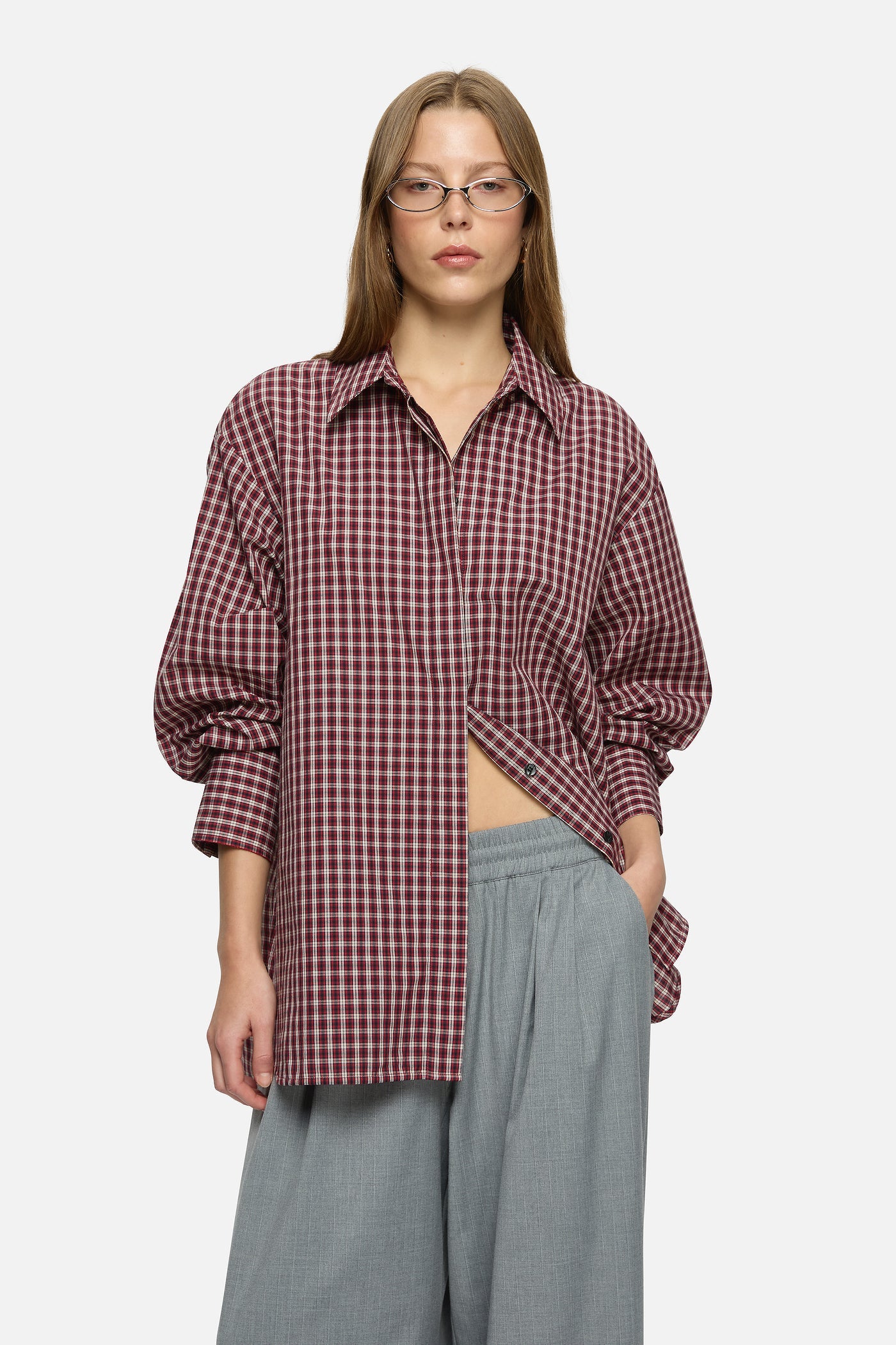 Image of Shirts. Product name - Bond Shirt Red in Red colour by brand - Blanca Studio