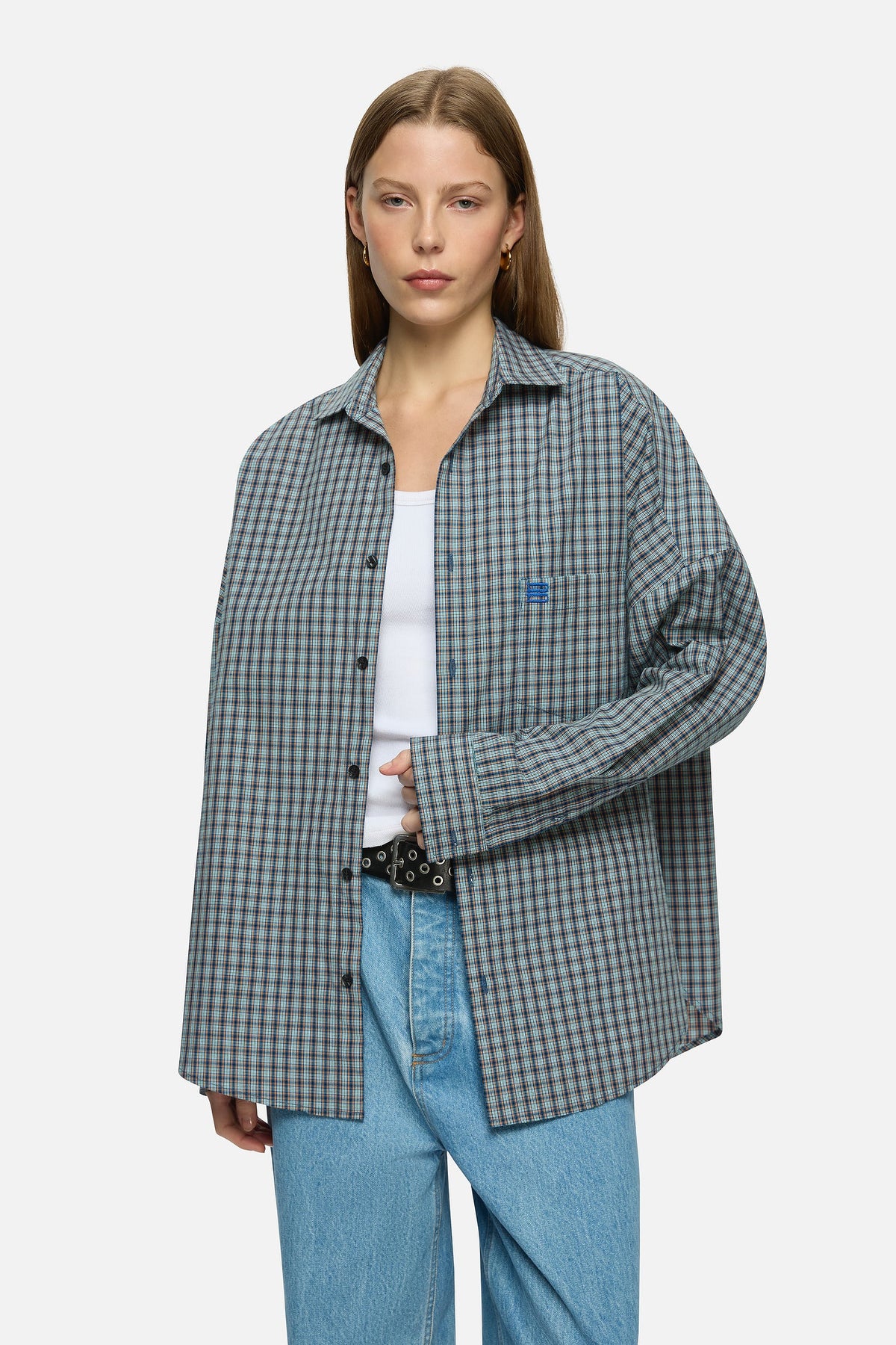 Image of Shirts. Product name - Bridie Shirt Blue in Blue colour by brand - Blanca Studio