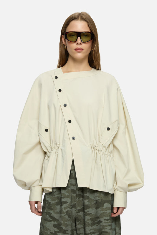 Image of Shirts. Product name - Nora Shirt White in White colour by brand - Blanca Studio