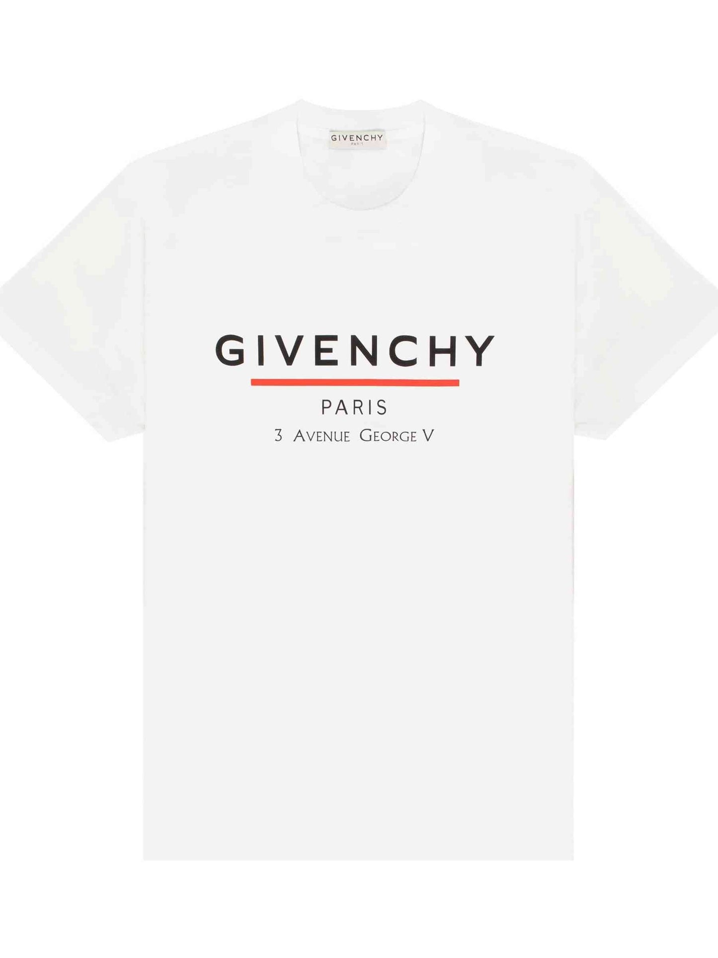 Image of T-Shirts. Product name - Givenchy Label Oversized T-Shirt in White colour by brand - GIVENCHY