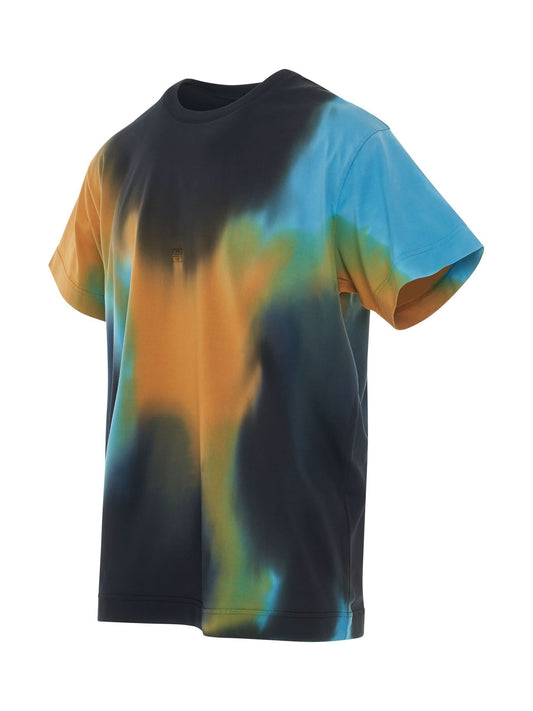GIVENCHY 4G Embroidered Oversized Tiedye Back Cut T-Shirt (Black)