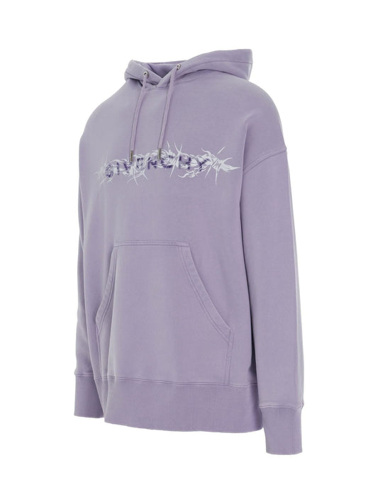 GIVENCHY Barbed Wire with G Tufting Washed Hoodie (Purple)