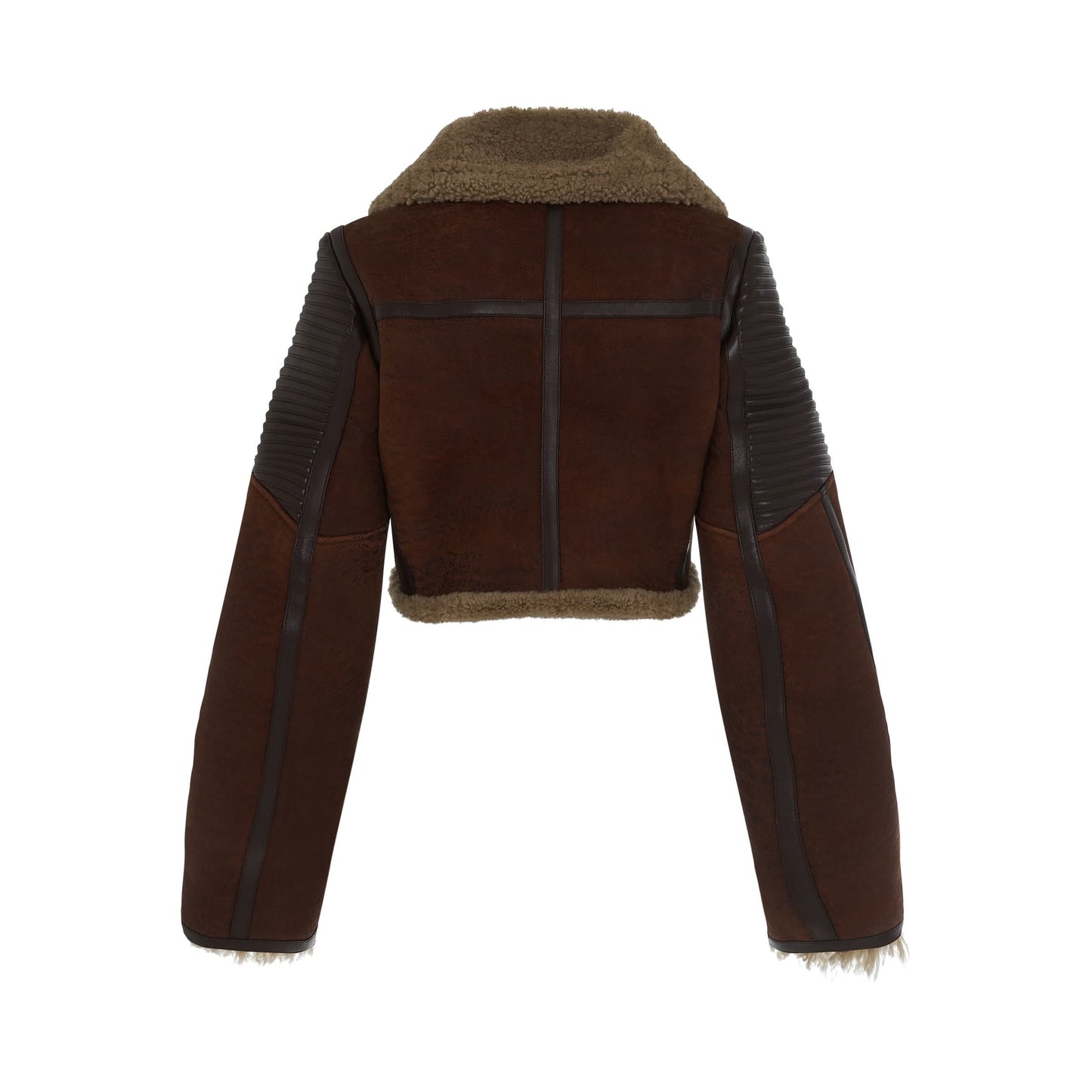 GIVENCHY Shearling Biker Jacket (Beige/Brown)